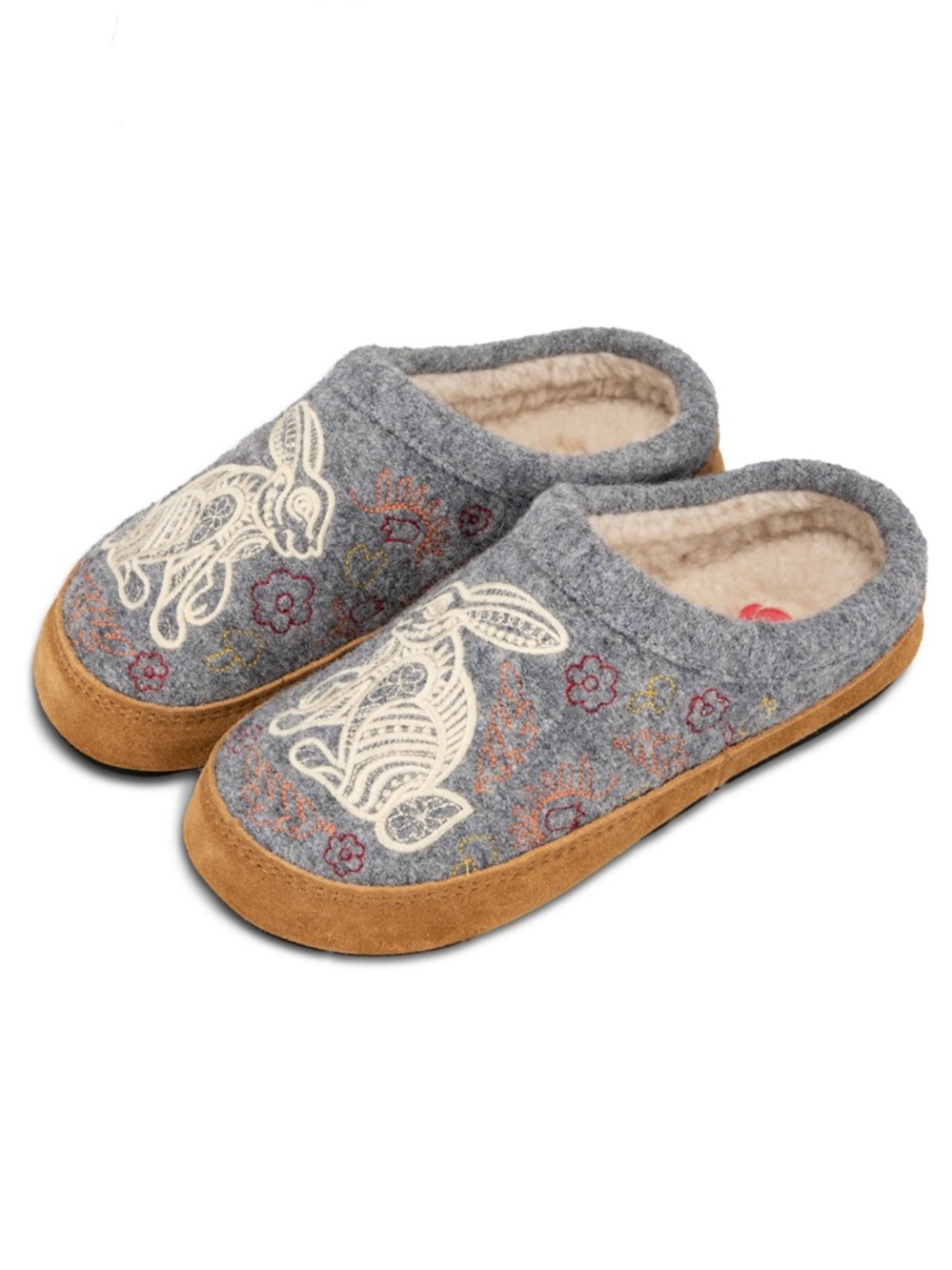 Acorn Women's Forest Clog Slipper Heather Grey Hare Size 8-9